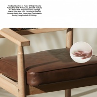 Fauteuil commercial de luxe avec structure en bois massif, fauteuil d'appoint large pour personnes âgées, chaise de salle à manger style Wabi-Sabi pour restaurant
