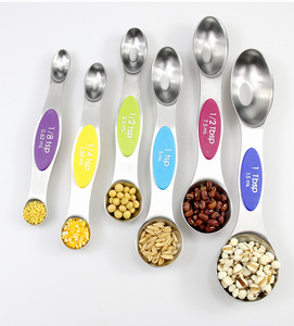 Ensemble de cuillères à mesurer magnétiques de qualité supérieure avec niveleur, cuillères à soupe empilables en acier inoxydable pour la pâtisserie - Product Image 6