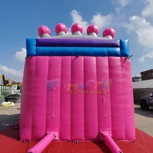 Toboggan aquatique gonflable commercial pour extérieur, rose, pour enfants. - Product Image 6