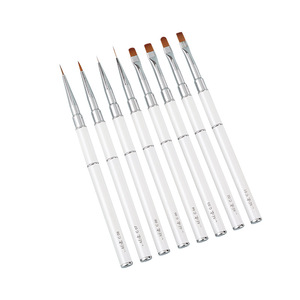 Japanese Style Nail Art Liner Brush French Gel Gradient Flat Nylon Metal Handle Chrysanthemum Flower Painting Manicure Pen - Product Image 1