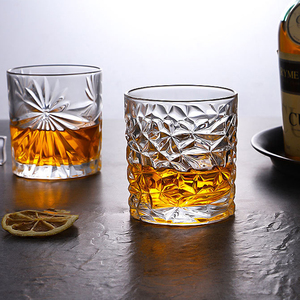 Vaso de Whisky de Cristal con Relieve de Diamantes Vintage, Base Pesada, Estilo Antiguo, para Whisky Escocés, Bourbon, Bar - Product Image 5