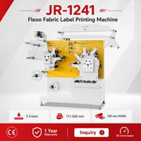 Machine d'impression flexographique JR-1241 5 couleurs pour étiquettes textiles, imprimante flexo haute vitesse pour rubans et marques de vêtements, pour étiquettes de vêtements