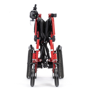 Scooter eléctrico rojo 2025 para discapacitados, empuje manual y Pedal, silla de ruedas portátil plegable, Material de acero con freno de mano - Product Image 5