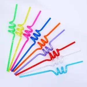 Ychon Reusable Drinking Straw spiral party Twisty straw set Reusable Hard Plastic Party Straws