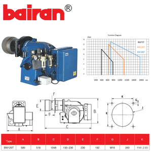 Brûleur industriel à huile usagée Bairan BW120T pour le recyclage d'huile usagée, le chauffage de chaudières et des fours - Product Image 2