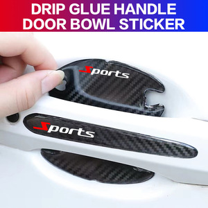8 pz/set in fibra di carbonio per auto <span class=keywords><strong>maniglia</strong></span> di protezione antigraffio adesivi protettivi per auto accessori di arredamento - Product Image 3