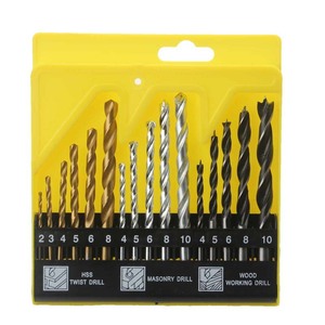 16 Piece Drill Bit Set Metric Jobbers Length Hss Twist Masonry Wood Working Bits Plastic Case - Product Image 3