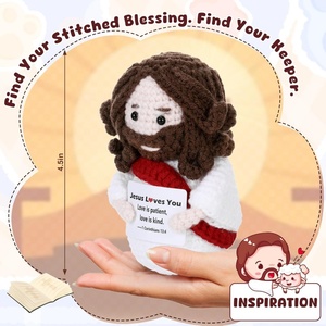 Figura de Jesús Tejida a Crochet, Jesús te Ama, Regalo de Apoyo Emocional para Mujeres y Hombres Cristianos, Regalos Religiosos Católicos - Product Image 4
