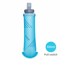 Bouteille d'eau souple pliable, poche à eau souple portable pour la randonnée en plein air, le camping, la course sur sentier, les sports, gourde de sport
