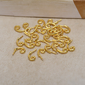 Accessoires de queue en argent S925 faits à la main, perles en forme baroque à faire soi-même, plateau vide, corne de mouton 4782, poignée de théière, 5 pièces pour bijoux - Product Image 4