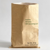 Sacs d'emballage pour poudres chimiques 25 kg en papier kraft brun laminé, sacs tissés en PP 50 kg, écologiques, vente en gros, design personnalisé imprimé
