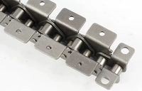 Chaîne de convoyeur à rouleaux en acier au carbone avec fixation, modèles 16B-TB32, 12A-TB24, 16A-TB48, pour élévateur à plaques de traînée
