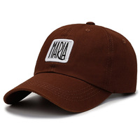 Gorra de béisbol con pico curvo negro/blanco, gorra deportiva ajustable de algodón, hoja de hierba bordada y rayas onduladas