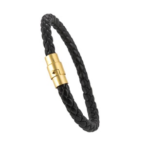 Fashionable Jewelry Men and Women Woven <b>Leather</b> Rope <b>Bracelet</b> with Stainless Steel Magnet Clasp Shape Jewelry - Product Image 1