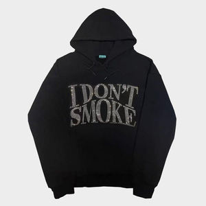 Felpa con Cappuccio con Strass per Uomo, Logo Personalizzato, Motivo Scheletro, Abbigliamento Streetwear - Product Image 3