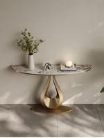 Table de console italienne moderne et minimaliste Rock Board Light Table murale d'entrée avancée de luxe pour la table de console de salon