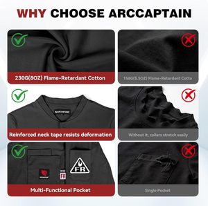 Camisas ARCCAPTAIN Talla S FR para Hombre, Camisa Henley Resistente al Fuego <span class=keywords><strong>de</strong></span> 8oz 100% Algodón, Ropa <span class=keywords><strong>de</strong></span> <span class=keywords><strong>Trabajo</strong></span> <span class=keywords><strong>de</strong></span> Manga Larga para Soldadura - Product Image 6