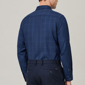 Camicia a maniche lunghe Business con motivo a quadri in <span class=keywords><strong>Cashmere</strong></span> da <span class=keywords><strong>uomo</strong></span> di lusso personalizzato - Product Image 2
