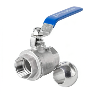 Válvula de Bola de 2 Piezas con Rosca Hembra de 1/2 pulgada, Acero Inoxidable SS304, Núcleo de Bola Sólido, para Agua, Vapor y Aceite - Product Image 1