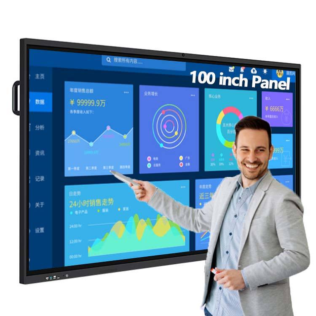 100-Inch Smart LCD Display with Multi-Touch Digital Interactive Whiteboard for Meeting Room Classroom Smart Boards