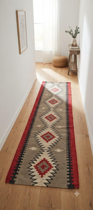 Handmade Wool Jute Southwestern <b>Runner</b> <b>Rug</b> Aztec Tribal Hallway Carpet with Fringe <b>for</b> Boho Farmhouse Rustic Home Decor - Product Image 2