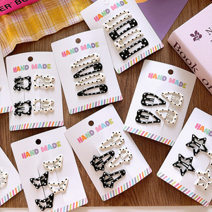 Nouvelles pinces à cheveux BB pour enfants, à pois, étoiles, polyvalentes, à motif de cœur, géométriques, pour cheveux cassés - Product Image 2