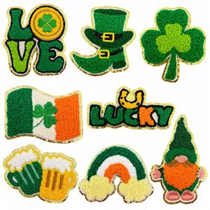 Cartoon Embroidered Eco-Friendly PVC Fabric <b>Irish</b> Festival Iron-On Patches for Hats - Product Image 1