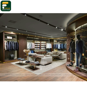 Tienda de Ropa de Lujo Premium, Exhibidores de Ropa, Estantes de Pared, Mostrador de Caja - Product Image 2