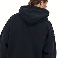 Sweat à capuche noir imprimé Etaux pour homme, coupe oversize, streetwear, en molleton de coton, pull décontracté, tendance unisexe, chaud pour l'hiver, en promotion