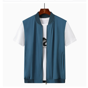 Gilet Estivo da Uomo <span class=keywords><strong>Taglie</strong></span> <span class=keywords><strong>Forti</strong></span>, Sottile ed Elastico, con Scollo a V e Chiusura a Cerniera, Antipiega, in Poliestere, Multitasche, Casual, Senza Maniche - Product Image 1