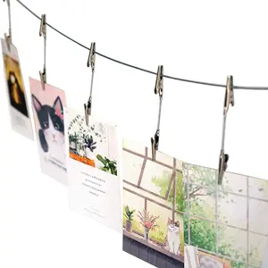 Personalized Memo Photo Hanging Display Wire Rope Clip Double Side Clips
