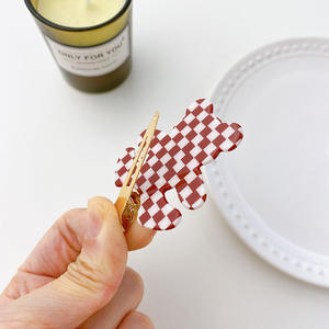 QianJin Лидер продаж корейские милые заколки для волос из ацетата мультяшный медведь заколки без складок - Product Image 4