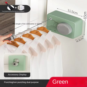 Sèche-<span class=keywords><strong>linge</strong></span> <span class=keywords><strong>mural</strong></span> télescopique rétractable en acier inoxydable non perforé, personnalisable, portable, pour armoire, buanderie intérieure - Product Image 5