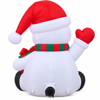 Bonhomme de neige gonflable de Noël de 1,80 m avec cadeau et chapeau de Père Noël mignon, décoration de jardin gonflable pour l'intérieur et l'extérieur, décorations de Noël