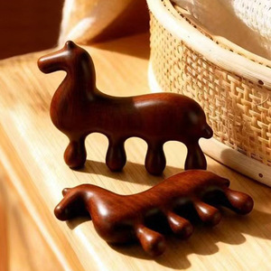 Peine Masajeador de Cabeza de Madera con Diseño de Cabeza de Caballo, Puntos de Acupresión, Dientes Gruesos para Desenredar el Cabello y Relajación, Cuidado Natural en el Hogar, Regalo - Product Image 2