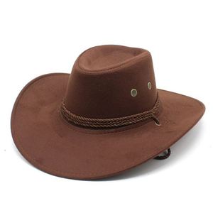 Sombrero Vaquero Unisex de Gamuza Barato al por Mayor, Sombrero de Sol de Moda con Ala Ancha para Deportes al Aire Libre, Viajes, Equitación, Hombres - Product Image 4