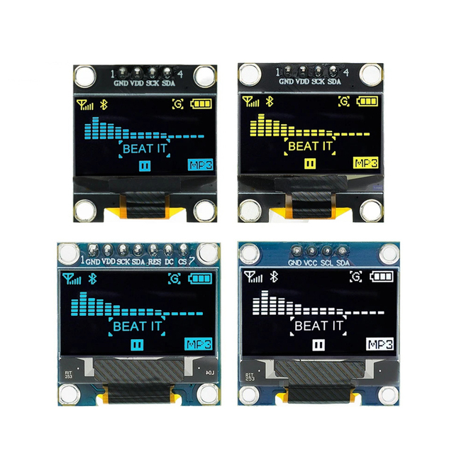 0.96 Inch IIC SPI Serial OLED Display Module 7/4Pin White/Blue/Yellow SSD1306 12864 LCD Screen Board Electronic Modules Kits
