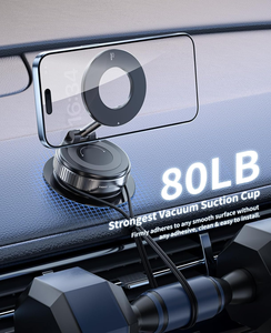 업그레이드된 360 ° 조정 가능한 진공 자기 흡입 컵 자동차 전화 홀더, 자동차/체육관/거울에 적합한 마그네틱 폰 마운트 - Product Image 3