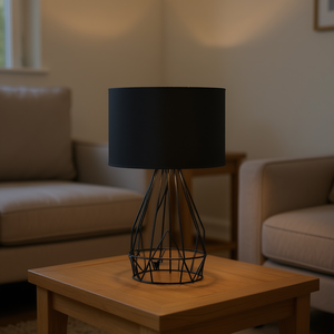 Lámpara de Mesa Industrial Db con Pantalla de Metal de 17.5 Pulgadas, Color Negro, Diseño Moderno para Sala de Estar - Product Image 2