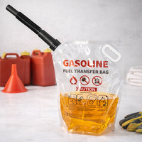 Poche souple verticale de 5L pour huile moteur avec bec verseur et tube de distribution, sac de vidange d'huile en plastique robuste