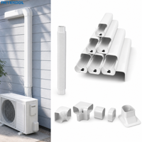 RETEKOOL Goulotte de câblage en PVC pour climatiseur, cache-tuyau AC, chemin de câbles pour dissimuler les tuyaux de cuivre, épaisseur 2,0 mm