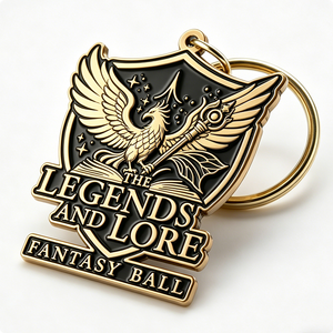 พวงกุญแจโลหะผสมสังกะสีรูปนกฟีนิกซ์แฟนตาซี 3 มิติ แบบกำหนดเอง ชุบทองเคลือบแข็ง น้ำหนักเบา ของที่ระลึกงานอีเว้นท์รูปการ์ตูน - Product Image 5