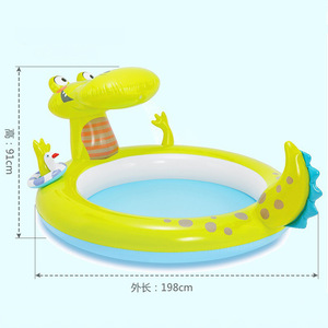 Piscine gonflable en forme de crocodile 200x90cm, jouet aquatique d'extérieur pour enfants, pour la natation et les jeux aquatiques - Product Image 4