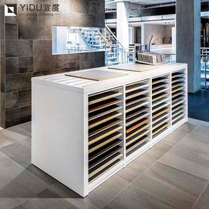 공장 가격 금속 석재 샘플 플레이트 푸시 풀 디스플레이 서랍 포함 타일 디스플레이 랙 세라믹 디스플레이 선반 - Product Image 3