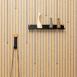 Goodsound Slat Paneles <span class=keywords><strong>de</strong></span> pared <span class=keywords><strong>de</strong></span> acero inoxidable en forma <span class=keywords><strong>de</strong></span> negro Gancho para estantes Panel Acstico Accesorios Akupanel Repisas - Product Image 3