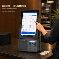 Caisse enregistreuse Android, terminal de point de vente tout-en-un 15,6 pouces, écran tactile, système de point de vente, machine de point de vente pour restaurant