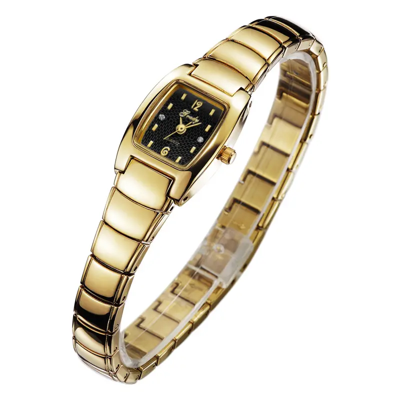 Fashion brass Gold watches for women 14k real gold waterproof luxury wrist watch
