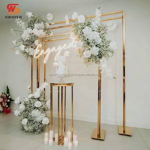 SMOOTH High Quality Square Outdoor <b>Gold</b> Arch Wedding Backdrop Stand For Wedding Decoration - Product Image 1