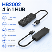 Adaptador Divisor Multipuerto USB 3.0 a USB 2.0 de 4 Puertos con Carcasa de ABS, Convertidor de Datos Portátil para PC, Laptop, Teclado y Ratón