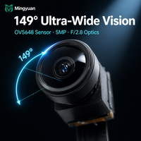 Modul Kamera MIPI FPC 5MP 2592x1944 149 Ultra-Wide Fisheye FOV F2.8 Sensor CMOS OV5648 Distorsi <18% Ringkas Terintegrasi